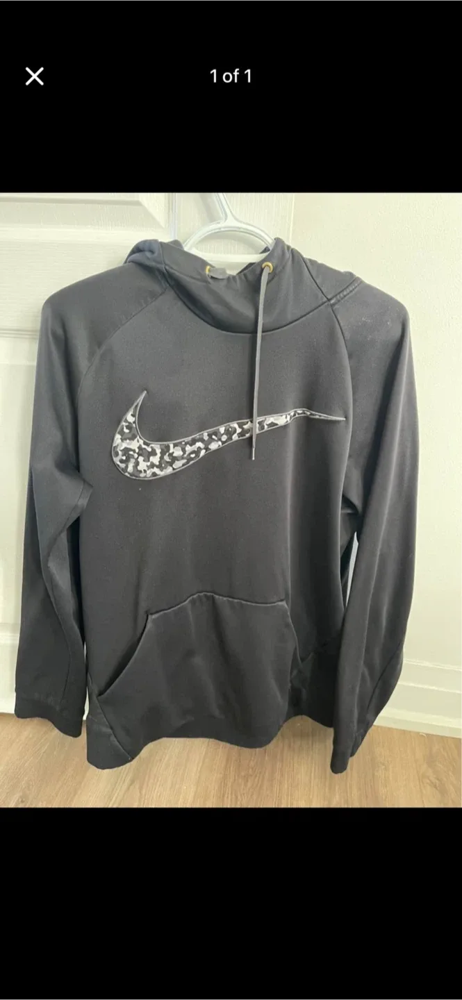 Nike Black Hoodie with Camo Swoosh