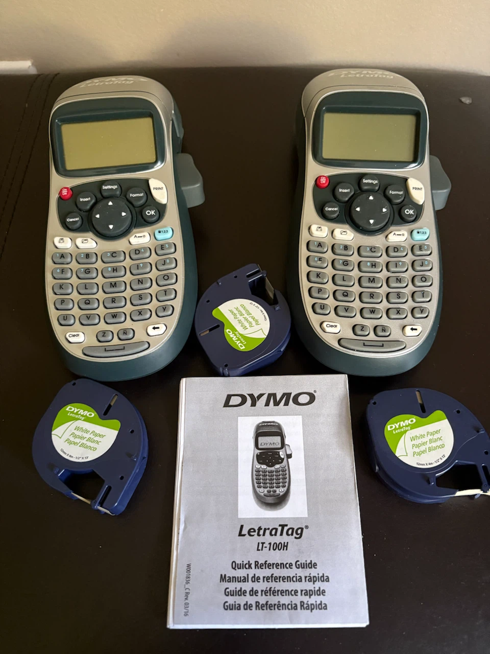 2x DYMO LetraTag LT-100H Label Makers with Tapes