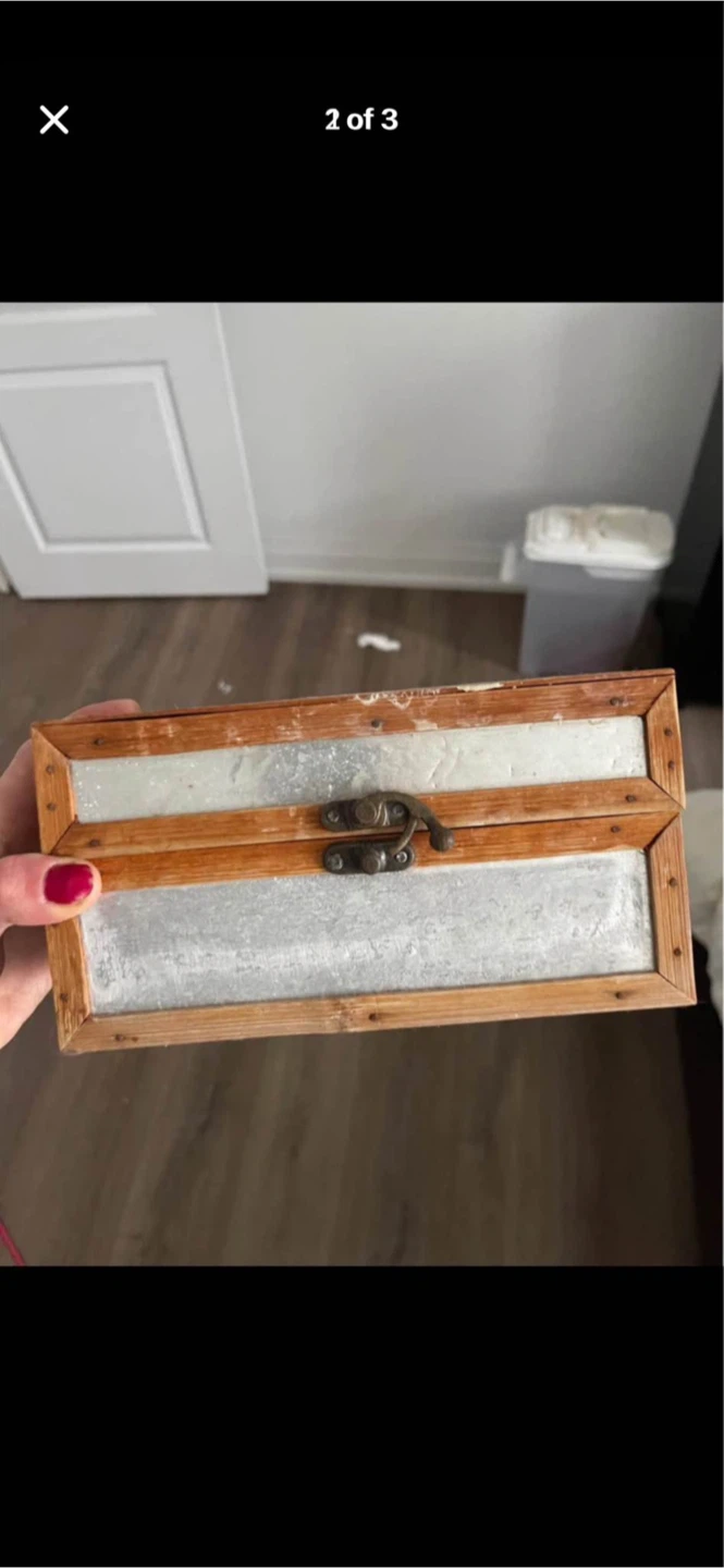 Wooden Trinket Box with Metal Inlay - photo 2