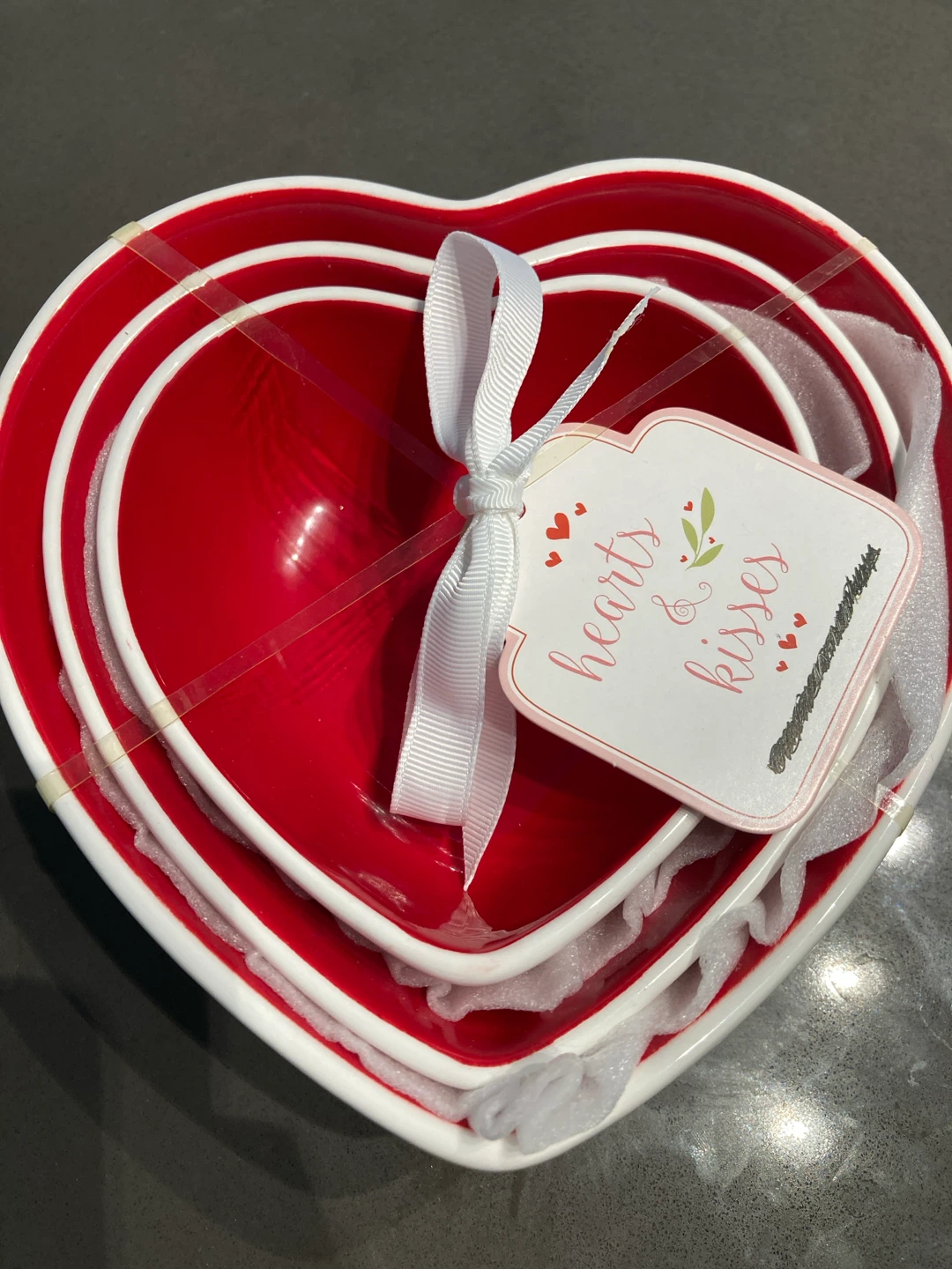 Set of 3 Heart Shaped Nesting Bowls