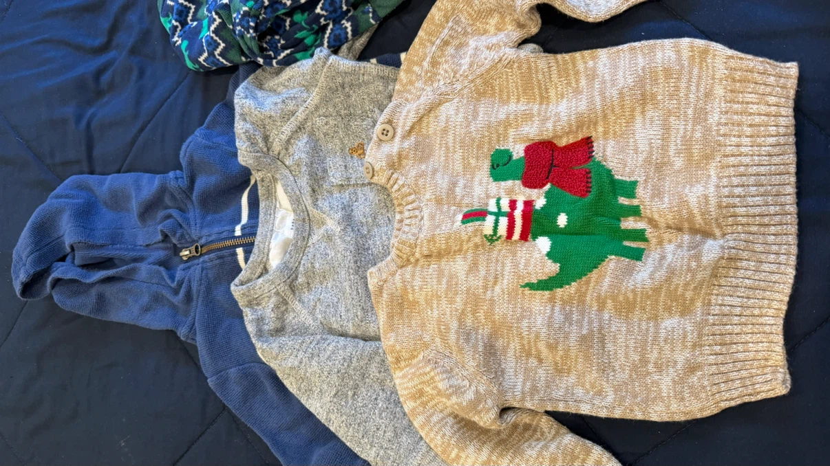 Baby Clothing Bundle - Sleepers, Sweaters, and Shorts - photo 3