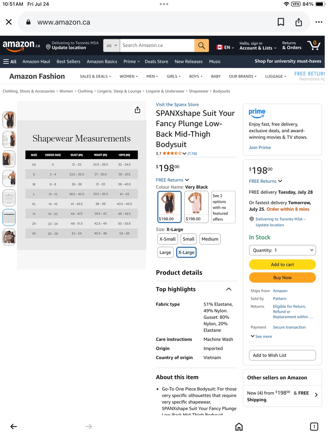 SPANX XL Plunge Low-Back Mid-Thigh Bodysuit - photo 5
