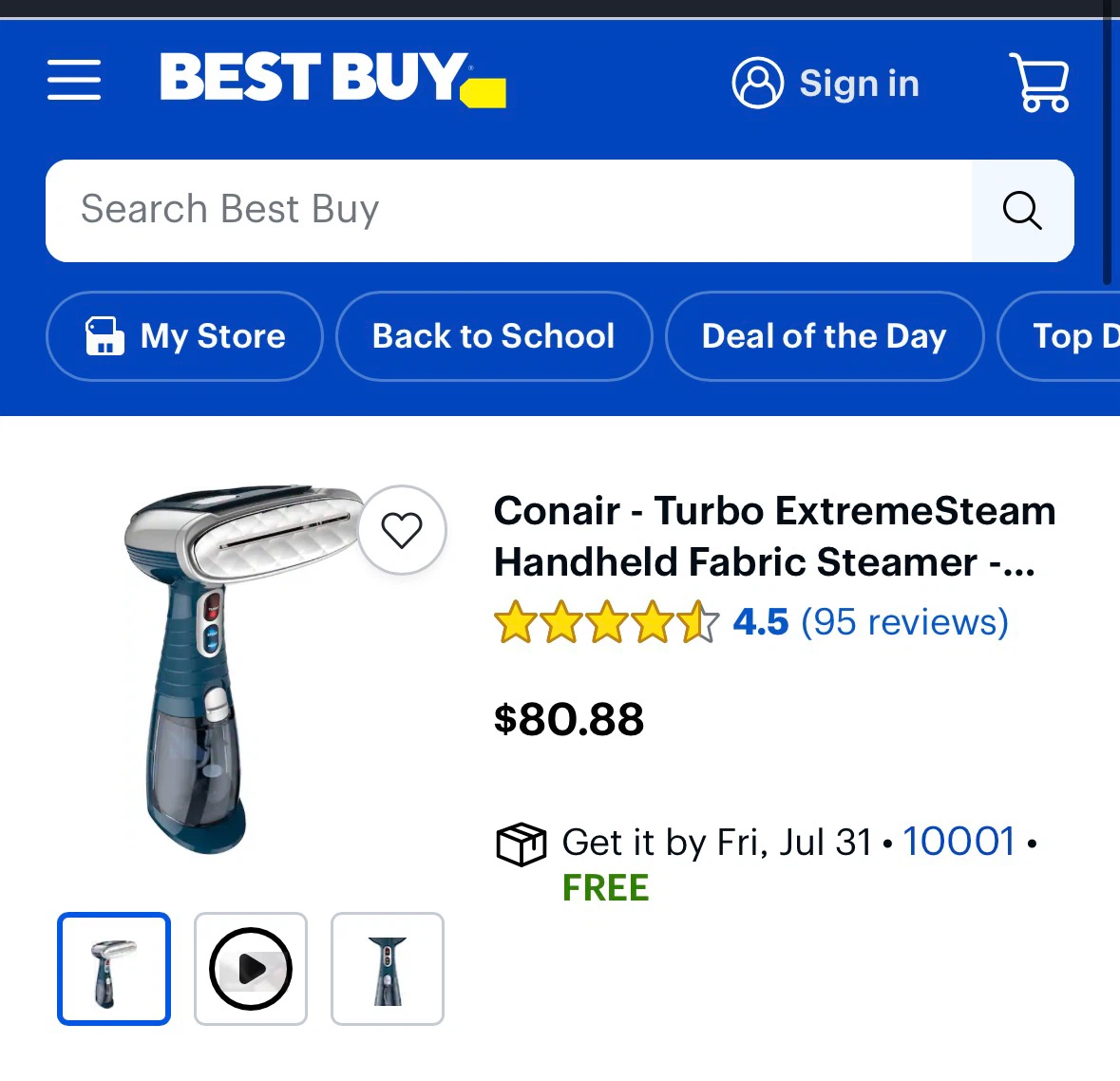 Move-out Sale: Conair handheld garment steamer