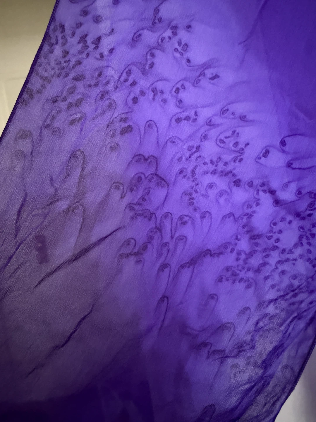 Silk Hand-dyed Sheer Purple Scarf - photo 2