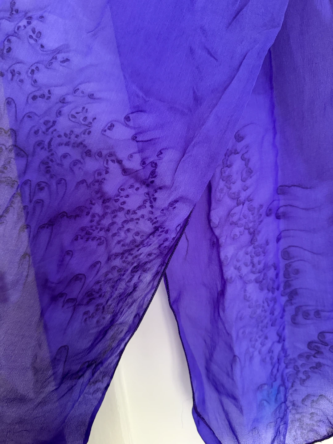 Silk Hand-dyed Sheer Purple Scarf - photo 3