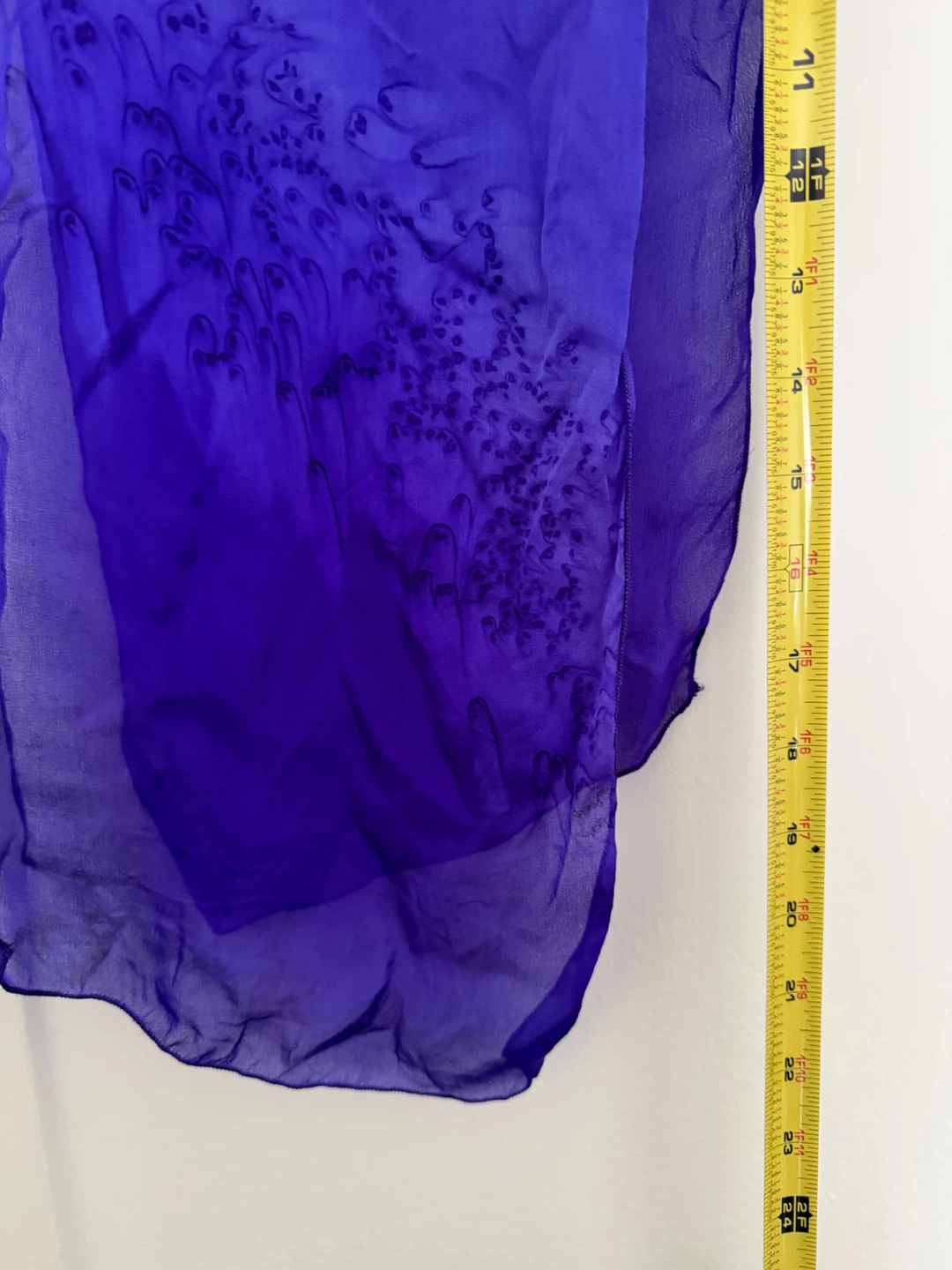 Silk Hand-dyed Sheer Purple Scarf - photo 4