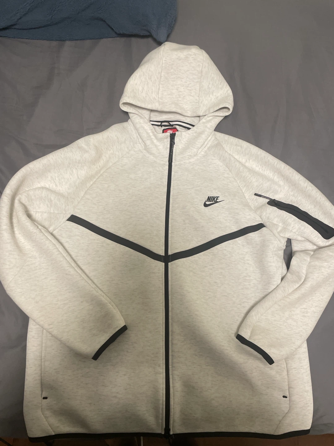 Nike Tech Fleece Full-Zip Hoodie - Light Grey - XL