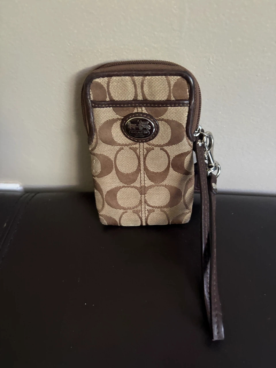 Coach Monogram Wristlet Pouch