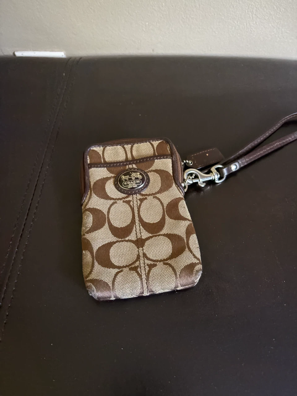 Coach Monogram Wristlet Pouch - photo 2