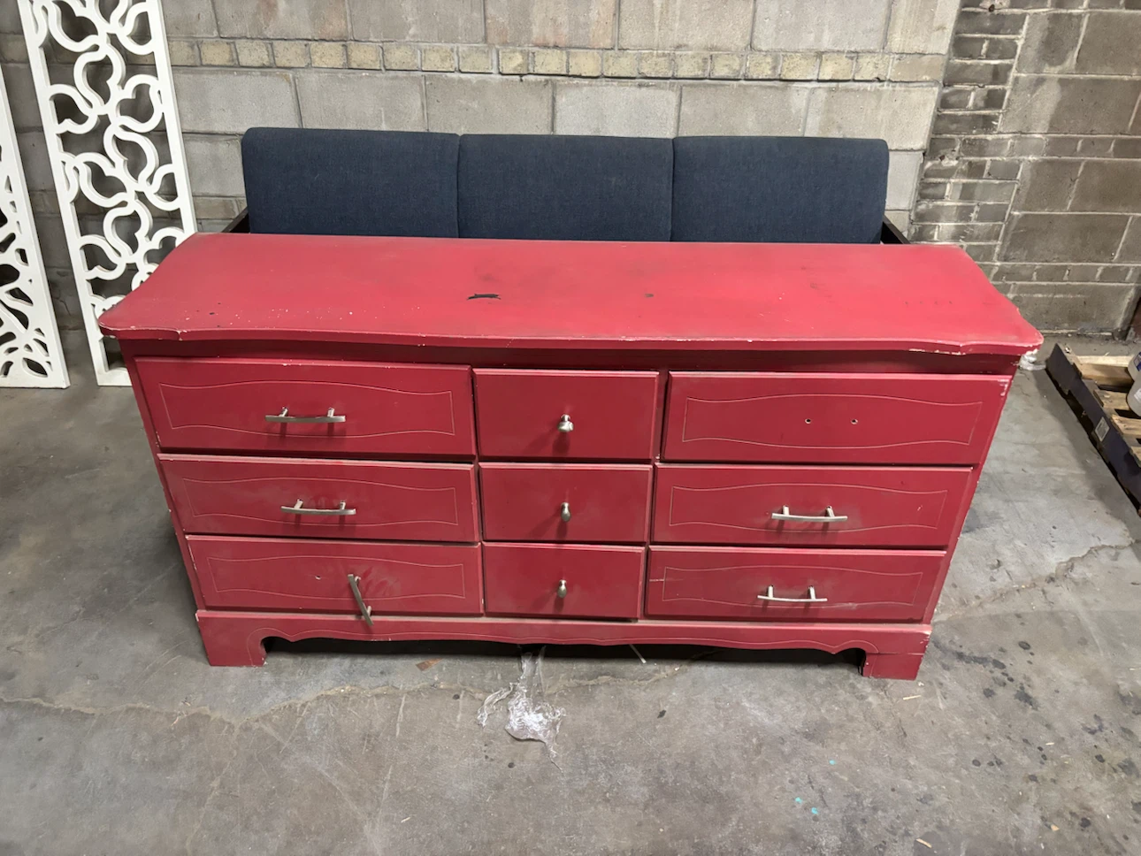 Red Nine-Drawer Dresser - photo 2