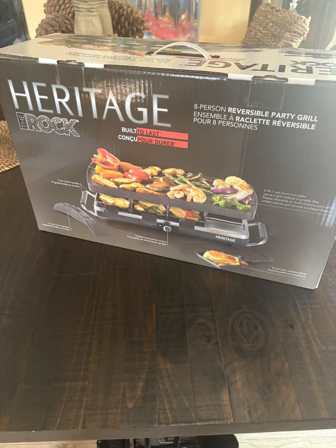 NEW!  $60…Heritage The Rock Reversible Raclette Party Grill