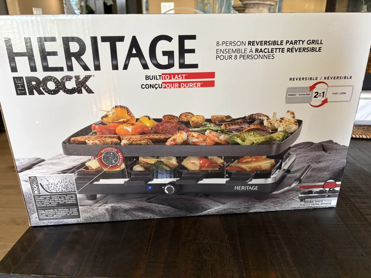NEW!  $60…Heritage The Rock Reversible Raclette Party Grill - photo 2