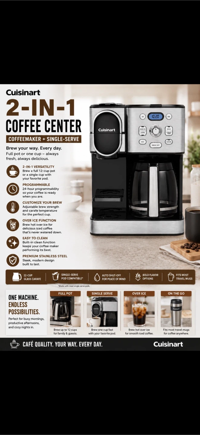 Cuisinart 2-in-1 Coffee Center Coffeemaker