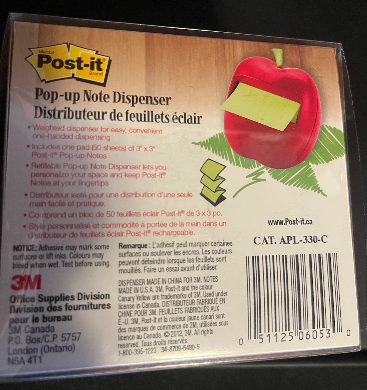 NEW Post-it Pop-up Note Dispenser - Red Apple - photo 2