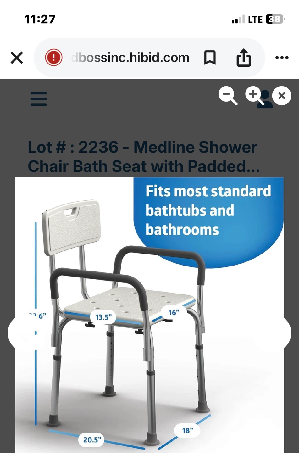 Medline Bath Bench with Back and Arms - photo 2
