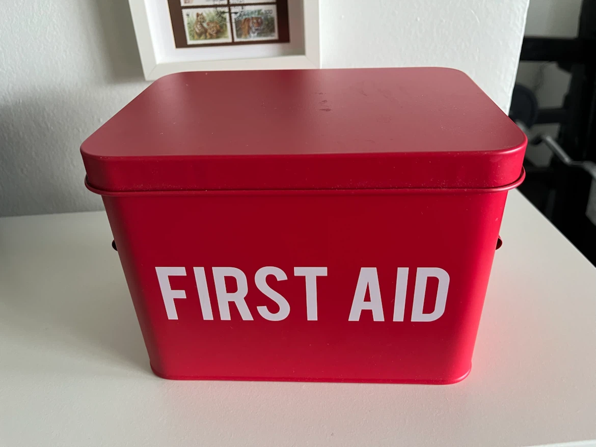 Storage box for first aid kit