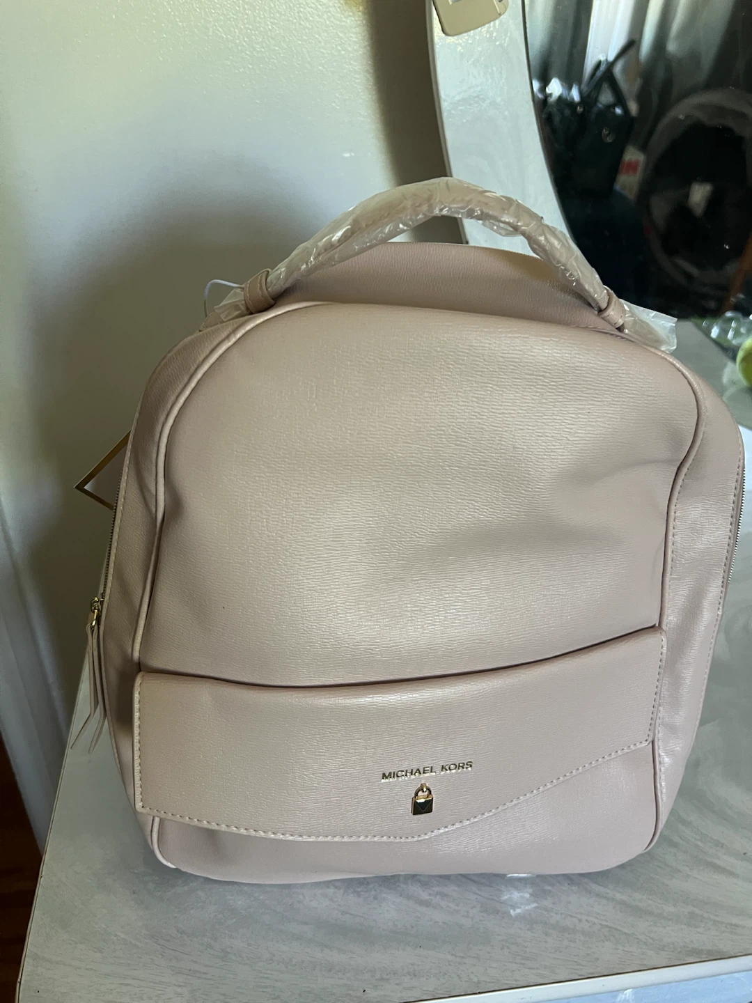 Michael Kors Pink Faux Leather Backpack