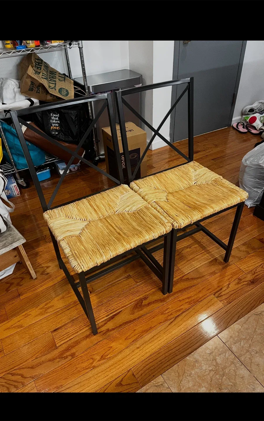 Set of 2 Woven Bar Stools