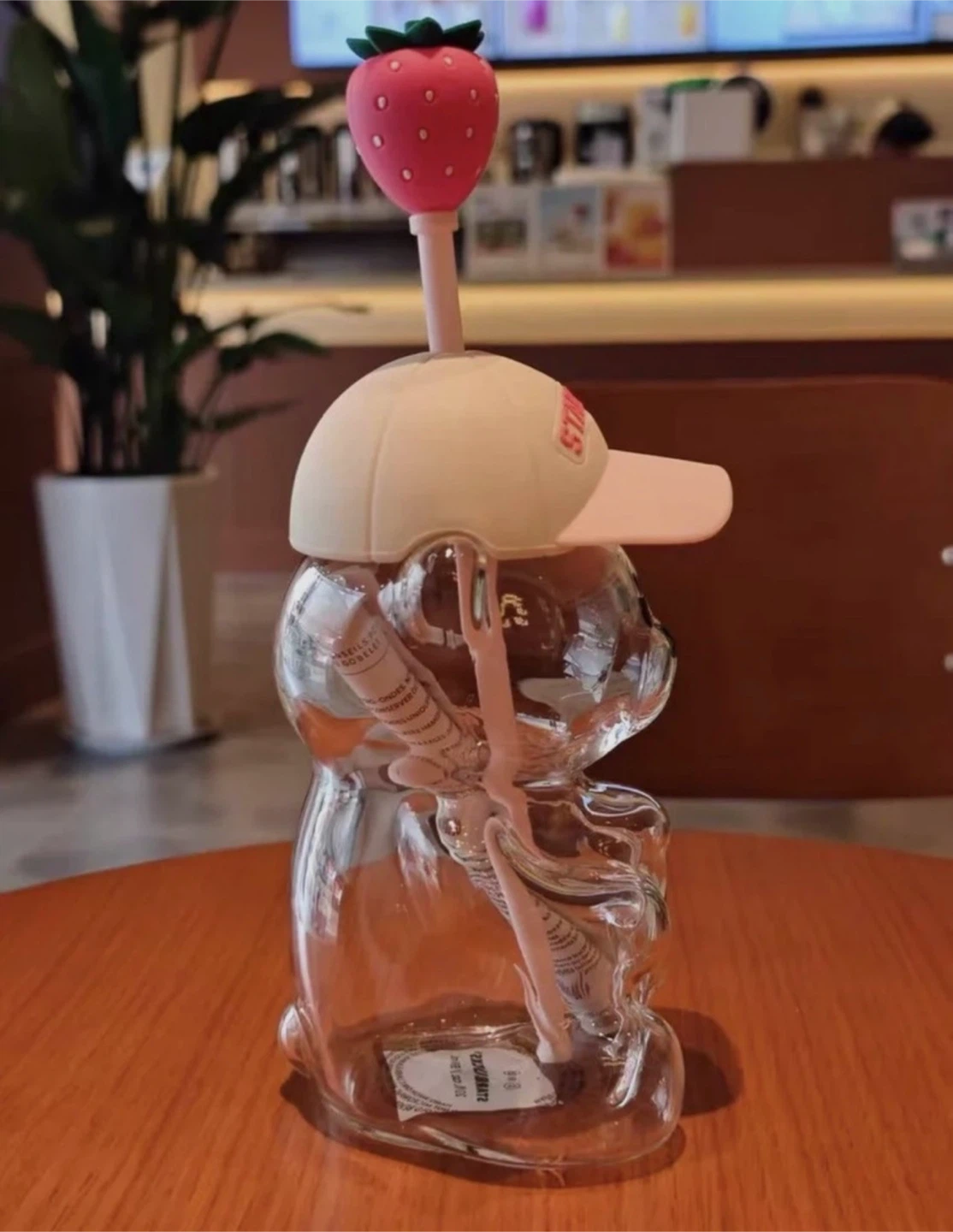 2 Starbucks Bear Tumbler with Strawberry Straw and Cap - photo 2