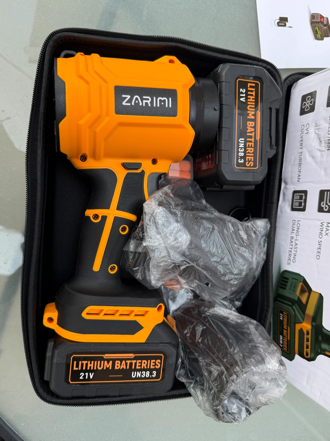 ZARIMI Handheld Cordless Leaf Blower with 2 Batteries - photo 2