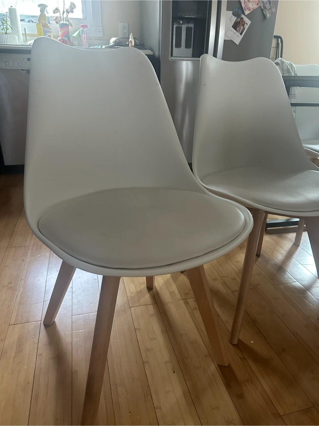 2 White Dining Chairs