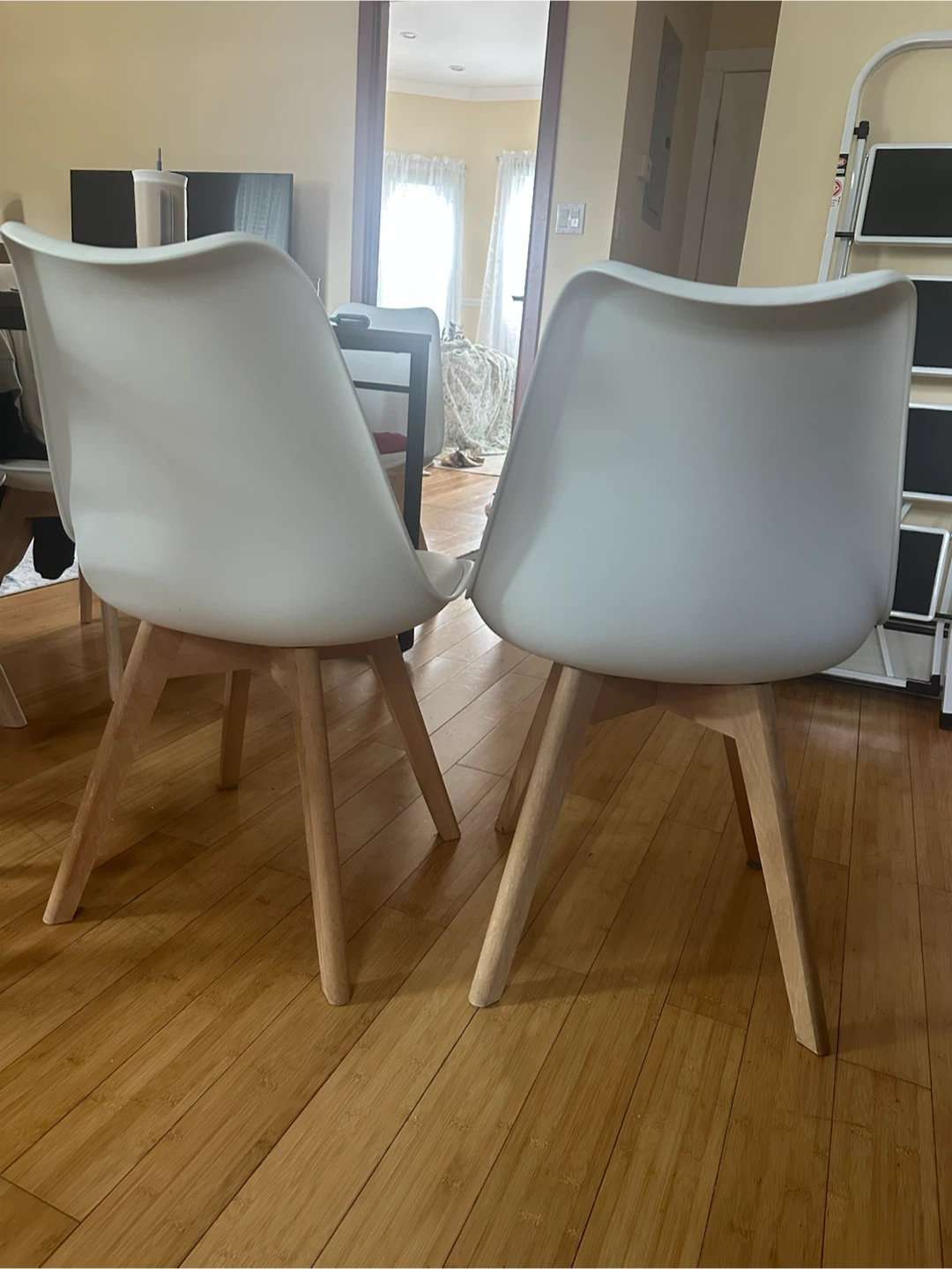 2 White Dining Chairs - photo 3