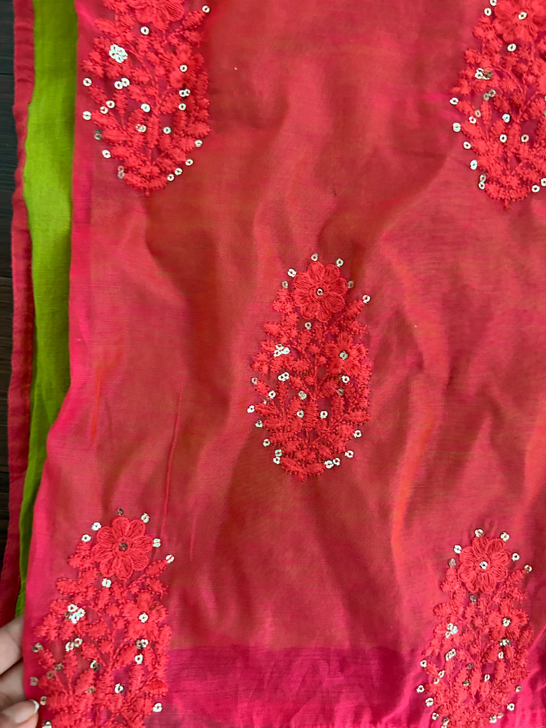 Trishaa Pink & Lime Sleeveless Kurti - photo 3