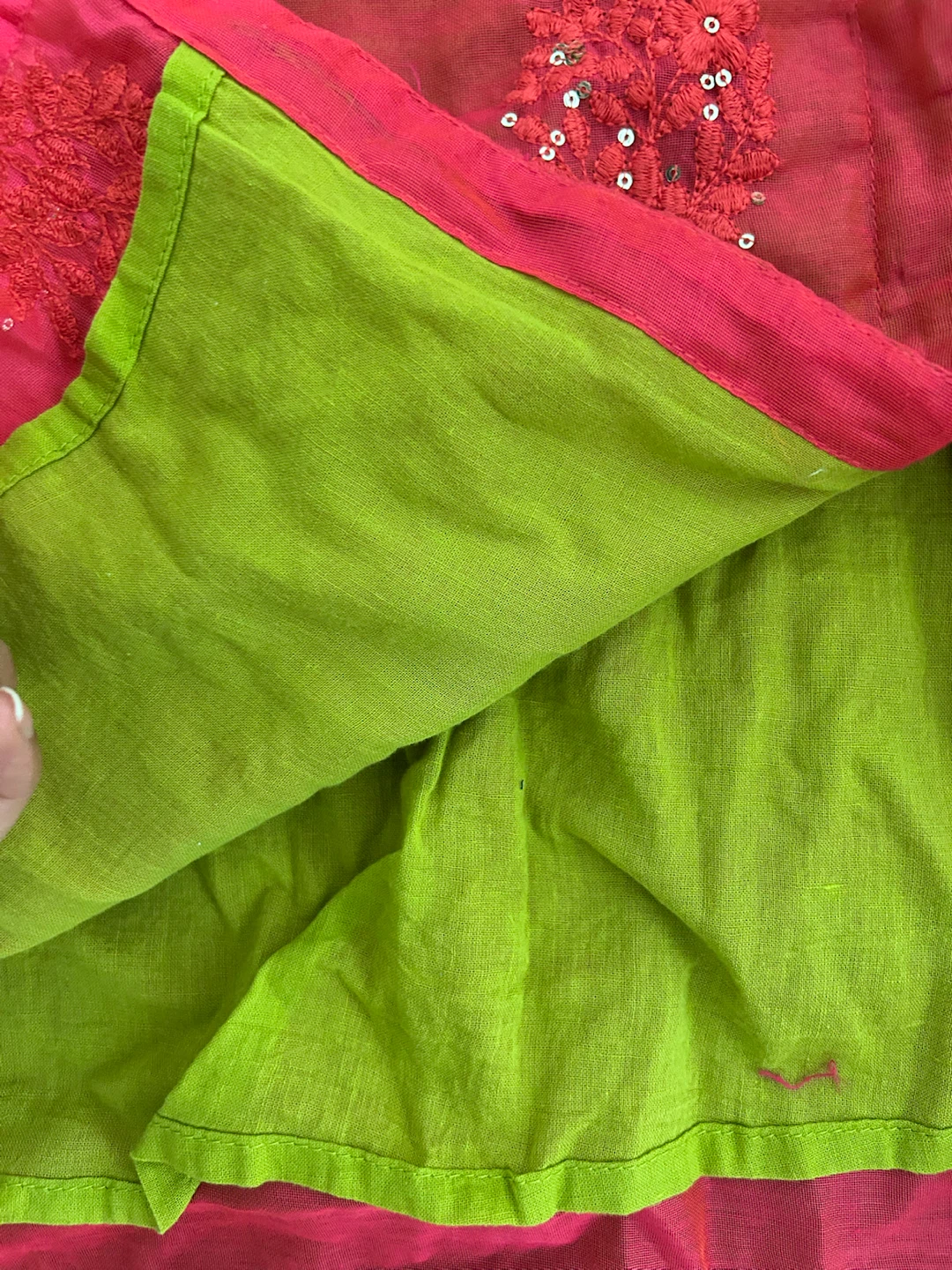 Trishaa Pink & Lime Sleeveless Kurti - photo 4