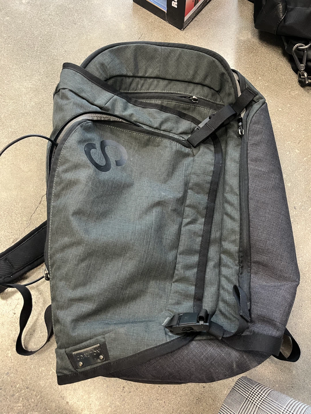 Black with external battery in