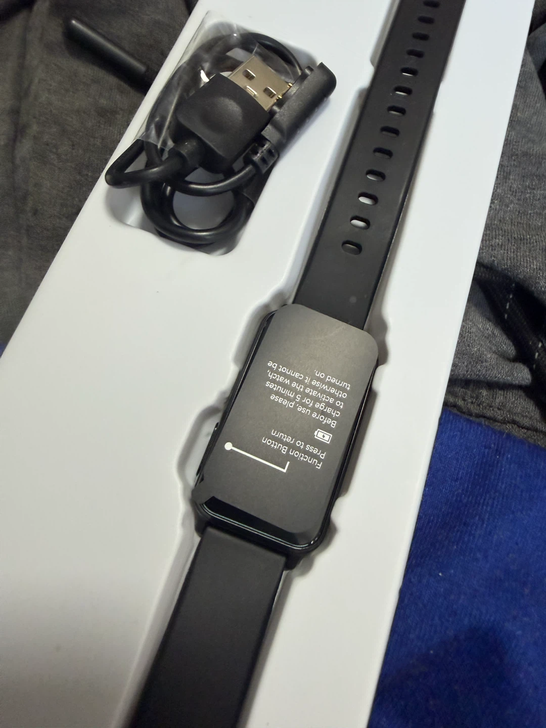 Black Smart Watch with Charging Cable - photo 5