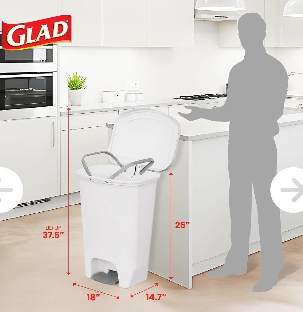 GLAD 13 Gallon Step Can with Odor Protection
