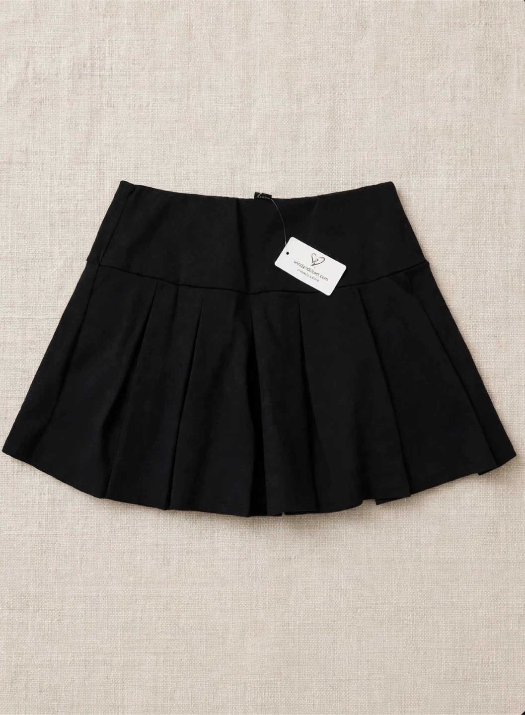 Black Pleated Mini Skirt