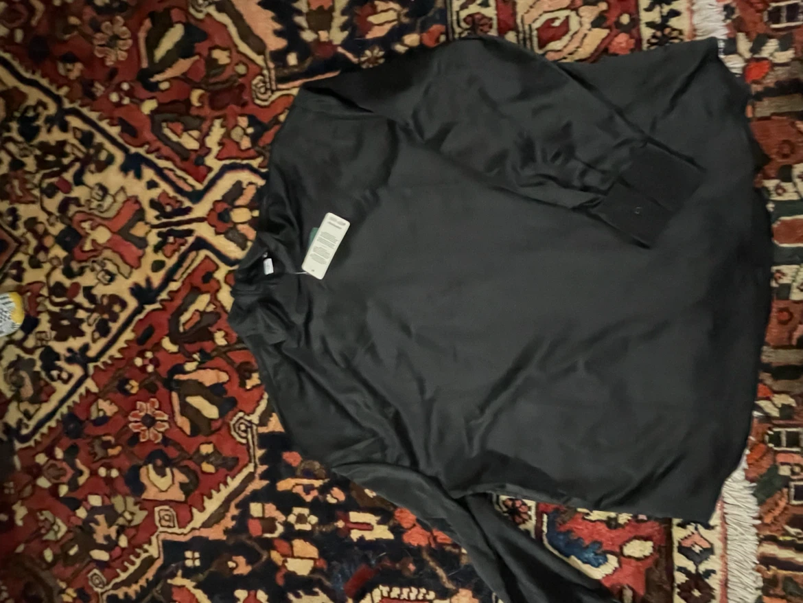 Simons Long Sleeve Black Satin Shirt Black