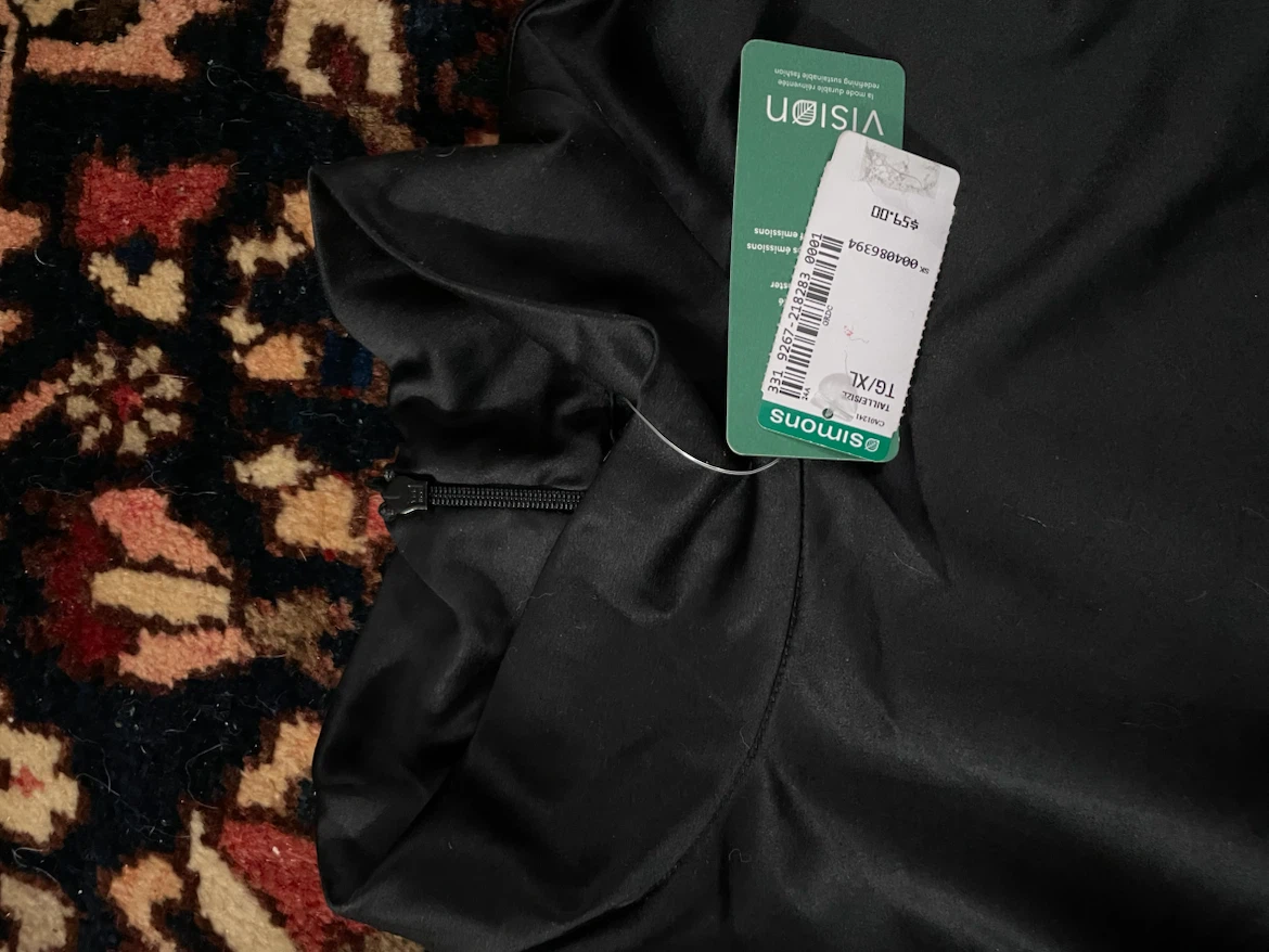 Simons Long Sleeve Black Satin Shirt Black - photo 2