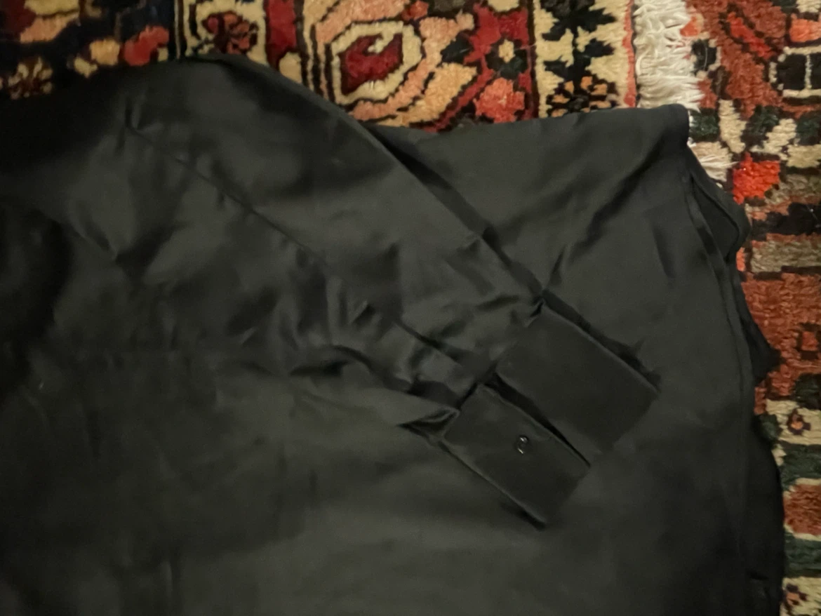 Simons Long Sleeve Black Satin Shirt Black - photo 3