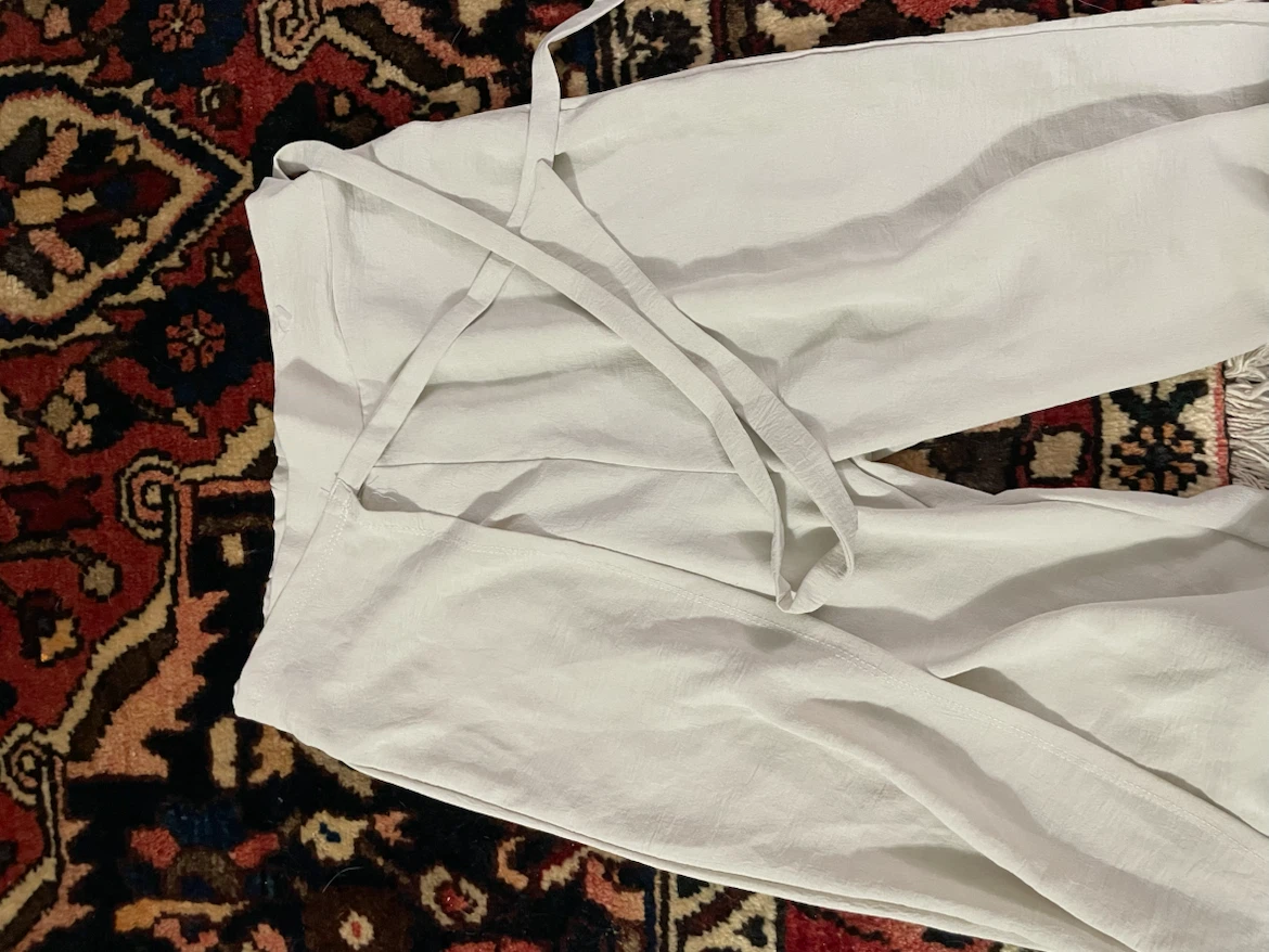 Zara linen-blend wrap pants