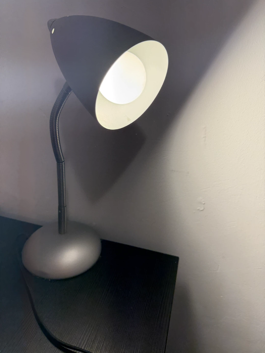Silver Gooseneck Desk Lamp / Reading Light (Working)
