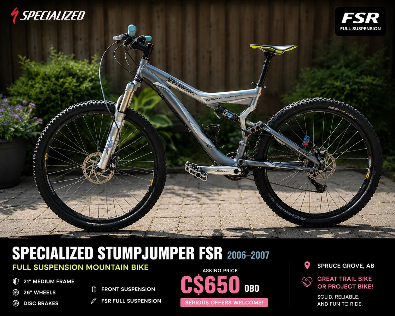 SPECIALIZED STUMPJUMPER FSR – FULL SUSPENSION TRAIL BIKE
