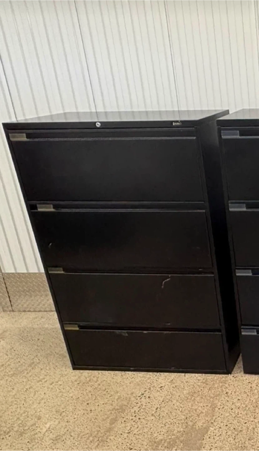 Black 4-Drawer Filing Cabinet