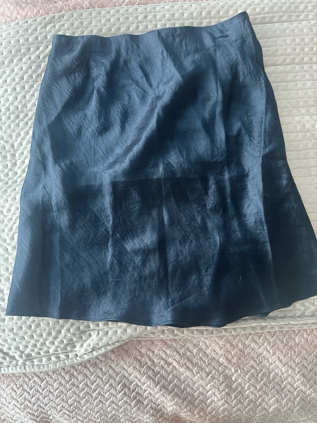 Babaton Navy Satin Midi Skirt Size 6