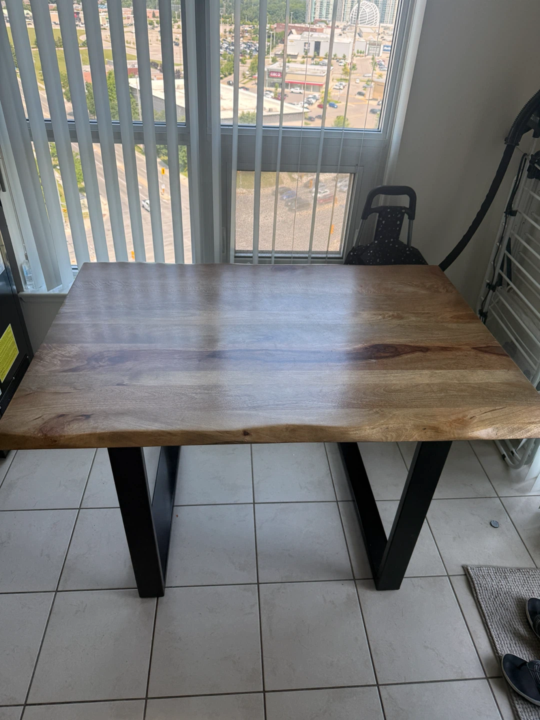Wooden Dining Table with Black Metal Legs - photo 3