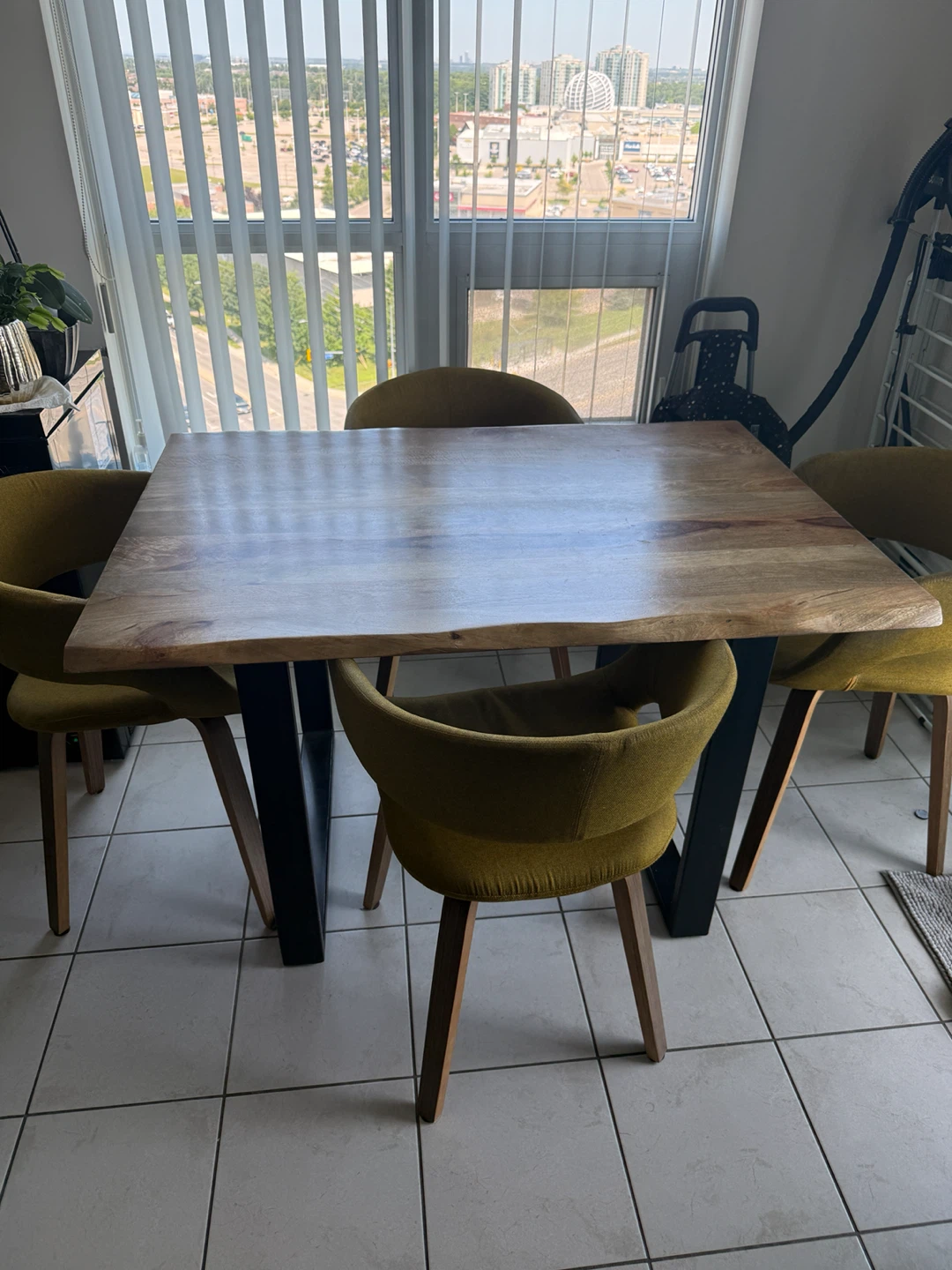Wooden Dining Table with Black Metal Legs - photo 4