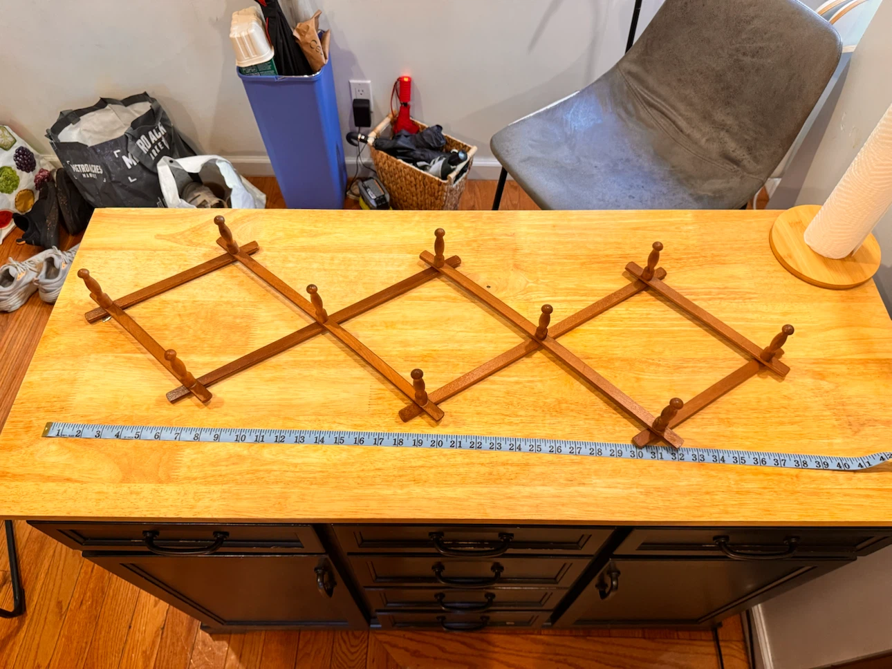 Wooden Accordion Wall Hanger Rack - photo 3