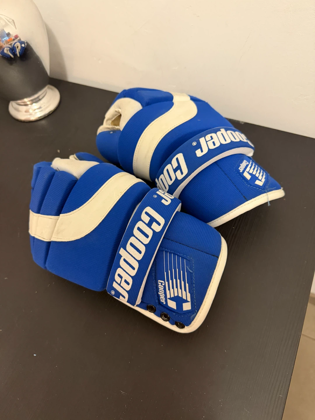 Cooper Nylon Adult Hockey Gloves - Royal Blue / White