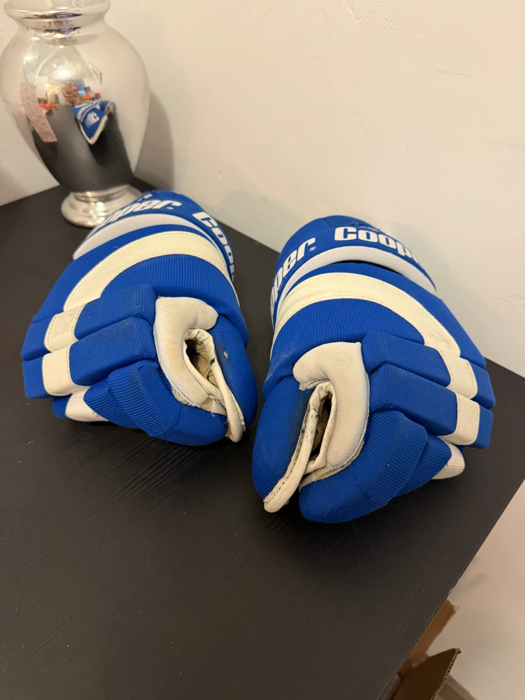 Cooper Nylon Adult Hockey Gloves - Royal Blue / White - photo 2