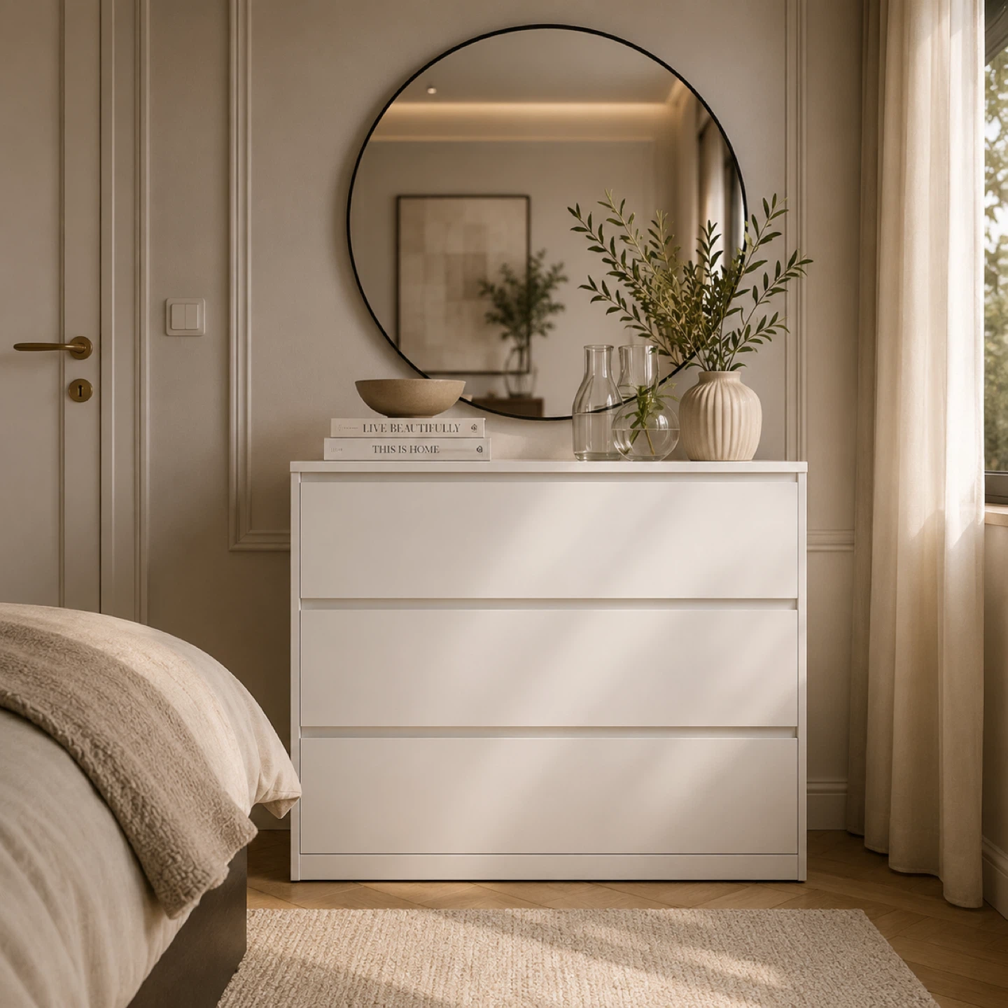 White 3-Drawer Dresser