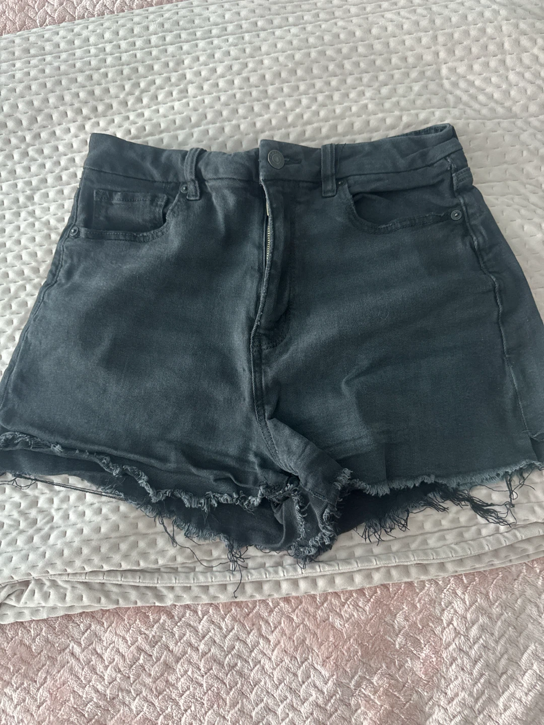 American Eagle Black Denim Cutoff Shorts - photo 2