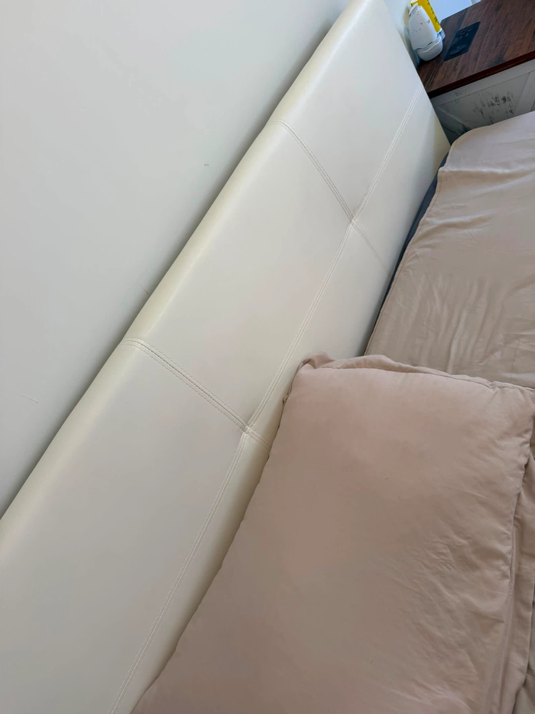 White Faux Leather Bed Frame - photo 3