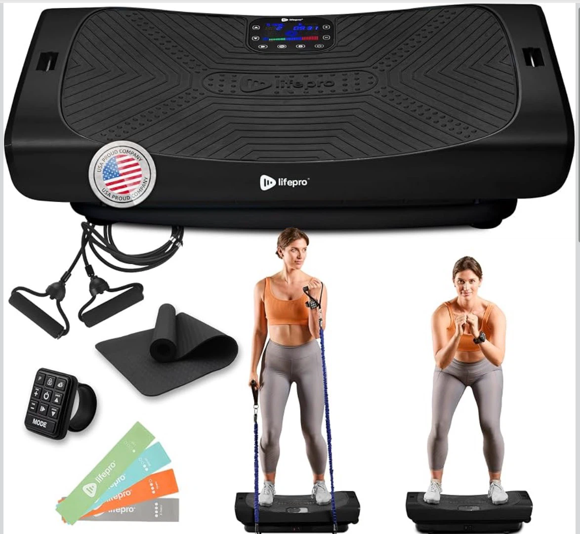 LifePro Vibration Plate Exercise Machine with Resistance Bands