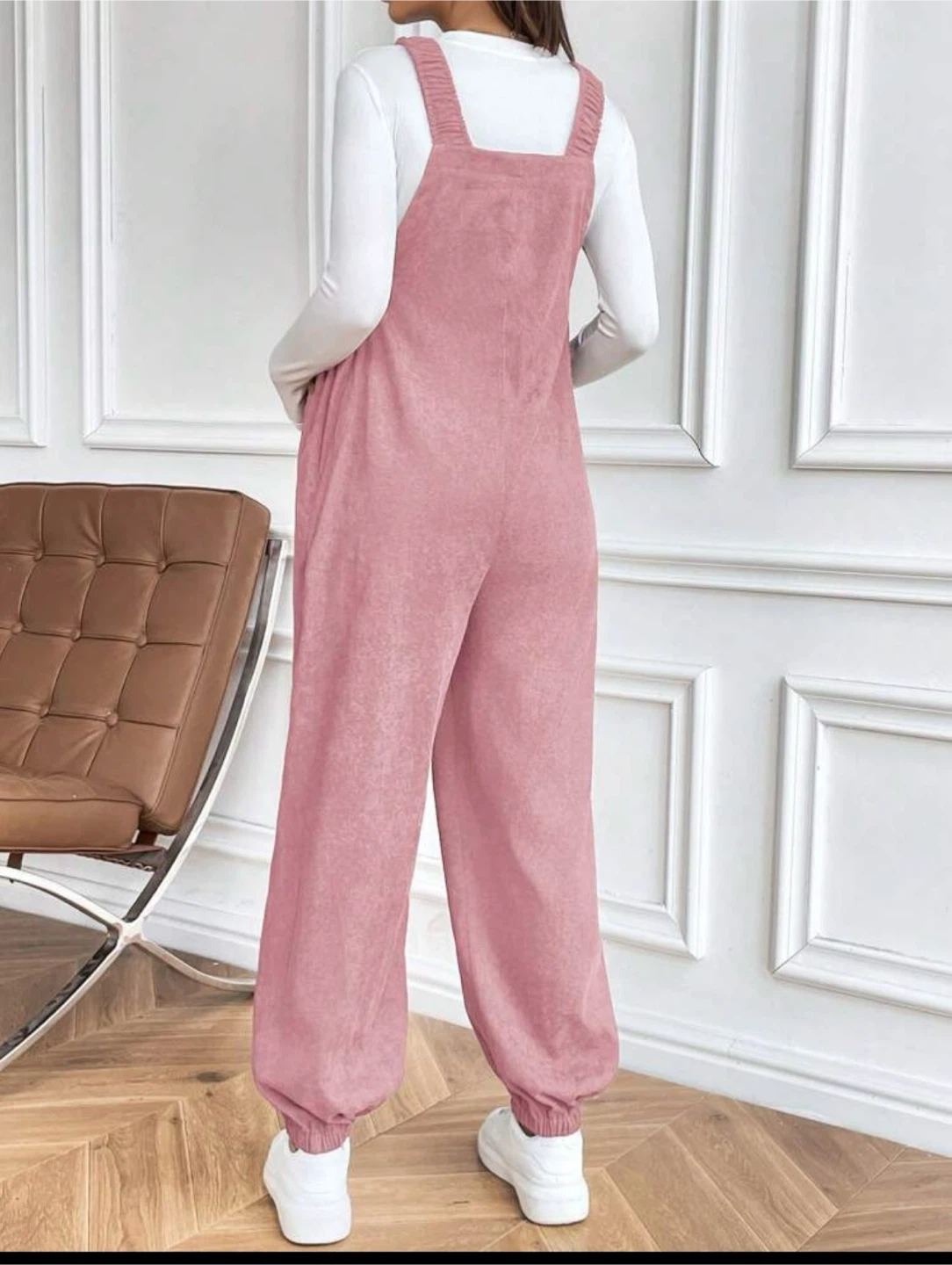 SHEIN Maternity Corduroy Overalls Pink - photo 3